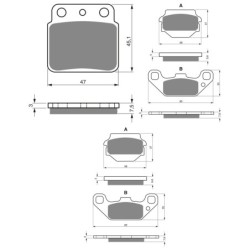 3 Kit plaquettes frein Suzuki LT-R 500 QuadRacer  Av G, Av D et Ar 092-091X2 - EBC FA137 et FA128 - Raven 104-190