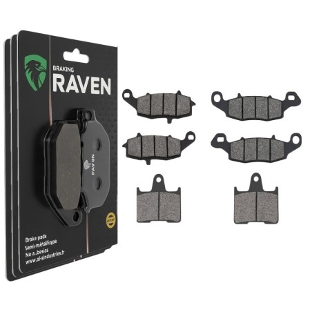 3 Kit plaquettes frein Suzuki GSF 650 Bandit sans ABS Av G, Av D et Ar 104-124-148 - EBC FA229 et FA231 et FA254 - Raven 104-191