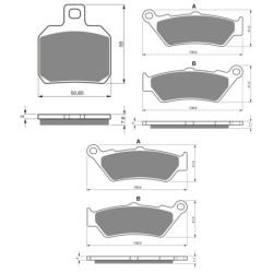 3 Kit plaquettes frein Aprilia Caponord 1000 ETV Av G, Av D et Ar 152-106X2 - EBC FA266 et FA209 - Raven 104-193