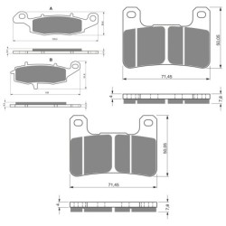 3 Kit plaquettes frein Suzuki VZR 1800 Boulevard M109R  Av G, Av D et Ar 124-213X2 - EBC FA231 et FA379 - Raven 104-194