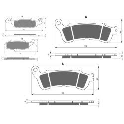 3 Kit plaquettes frein Suzuki VLR 1800 intruder C1800R  Av G, Av D et Ar 124-257X2 - EBC FA231 et FA388 HH - Raven 104-195