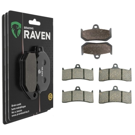 3 Kit plaquettes frein Mv-agusta Brutale 750 Oro S F4 Av G, Av D et Ar 235-126X2 - EBC FA320 et FA249, 424 - Raven 104-196