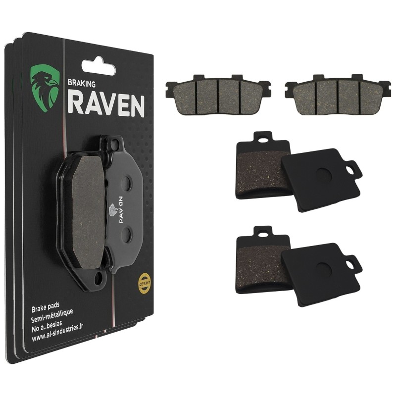 3 Kit plaquettes frein Adiva AD3 300 3 roue Av G, Av D et Ar 286-137X2 - EBC FA427 et FA260 - Raven 104-197