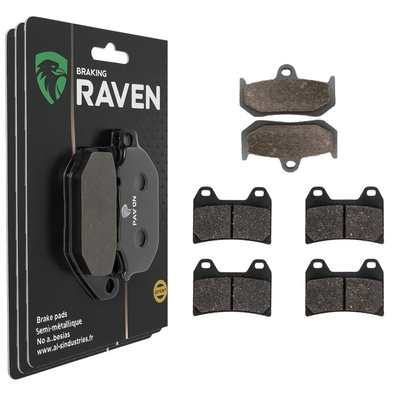 3 Kit plaquettes frein Mv-agusta Brutale 920  Av G, Av D et Ar 235-141X2 - EBC FA320 et FA244 - Raven 104-199