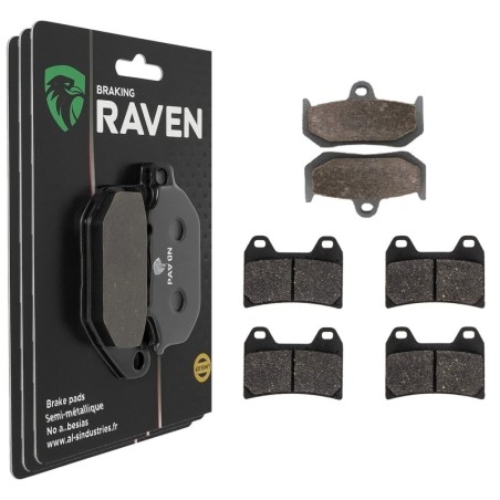 3 Kit plaquettes frein Mv-agusta Brutale 989  Av G, Av D et Ar 235-141X2 - EBC FA320 et FA244 - Raven 104-199