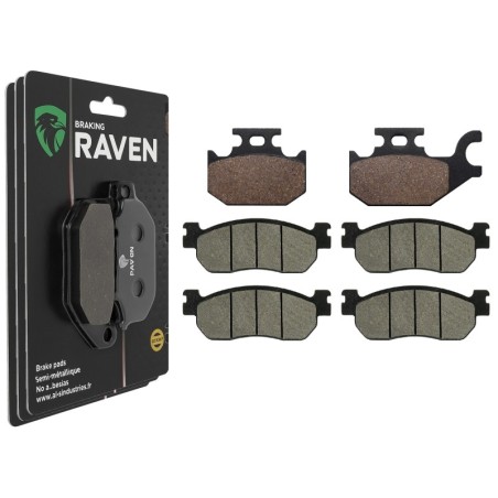 3 Kit plaquettes frein Polaris Ranger 150  Av G, Av D et Ar 295-146X2 - EBC FA428 et FA275 - Raven 104-201