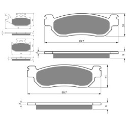 3 Kit plaquettes frein Polaris Ranger 150  Av G, Av D et Ar 295-146X2 - EBC FA428 et FA275 - Raven 104-201