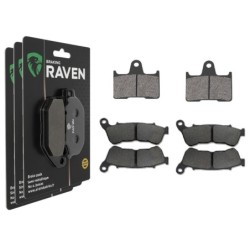 3 Kit plaquettes frein Harley-davidson Sportster 883 Roadster XL883R Av G, Av D et Ar 148-359X2 - EBC FA254 et FA640 - Raven 104