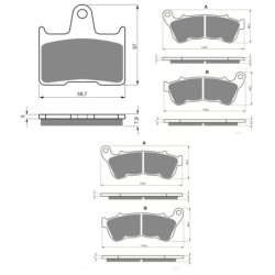 3 Kit plaquettes frein Harley-davidson Sportster Roadster XL1200CX Av G, Av D et Ar 148-359X2 - EBC FA254 et FA640 - Raven 104-2