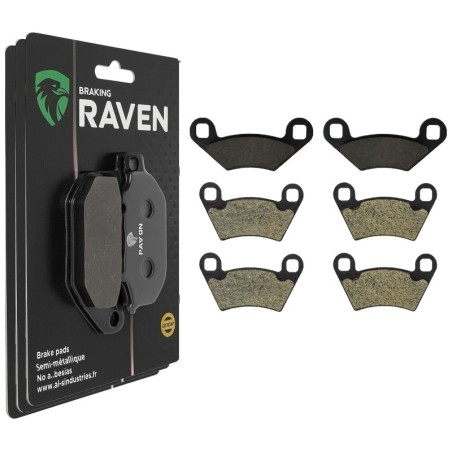 3 Kit plaquettes frein Polaris ACE 570  Av G, Av D et Ar 162-312X2 - EBC FA159 et FA354R - Raven 104-204