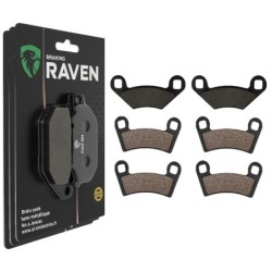 3 Kit plaquettes frein Polaris RZR 570  Av G, Av D et Ar 162-343X2 - EBC FA159 et FA456R - Raven 104-205