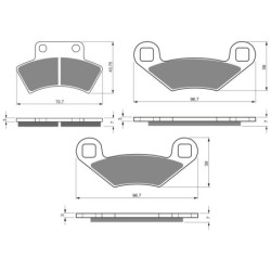 3 Kit plaquettes frein Polaris Xplorer 500  Av G, Av D et Ar 216-162X2 - EBC FA232 et FA159 - Raven 104-209