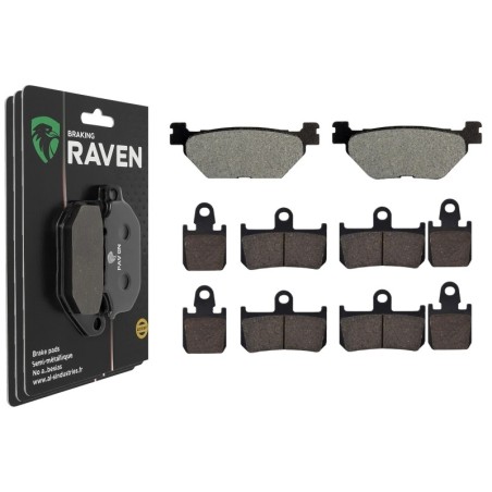 3 Kit plaquettes frein Yamaha V-Max 1700  Av G, Av D et Ar 165-246X2 - EBC FA319/2 et FA442/4HH - Raven 104-211