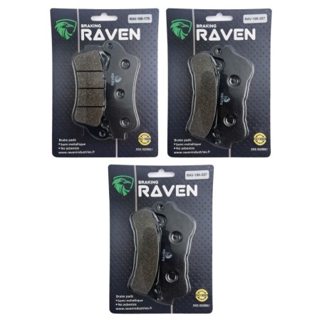 3 Kit plaquettes frein Honda NT 700 Deauville  Av G, Av D et Ar 178-257X2 - EBC FA261 et FA388 HH - Raven 104-212