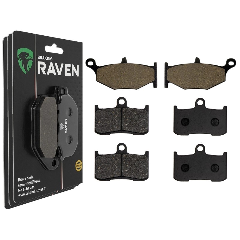 3 Kit plaquettes frein Suzuki GSX 1300 BK B-King  Av G, Av D et Ar 241-207X2 - EBC FA419 et FA347 - Raven 104-214