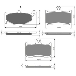 3 Kit plaquettes frein Suzuki GSX 1300 BK B-King  Av G, Av D et Ar 241-207X2 - EBC FA419 et FA347 - Raven 104-214