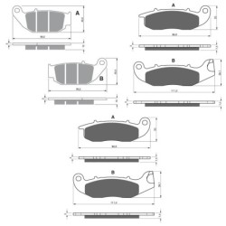 3 Kit plaquettes frein Honda Africa Twin 1100  Av G, Av D et Ar 311-210X2 - EBC FA629TT et FA375 - Raven 104-215