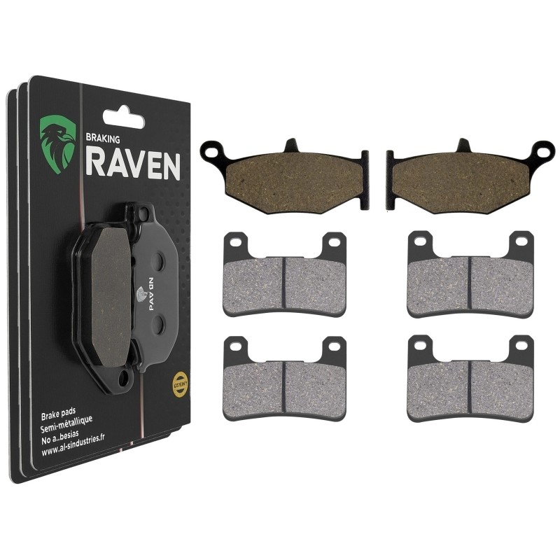 3 Kit plaquettes frein Suzuki DL 1000 V-Strom  Av G, Av D et Ar 241-213X2 - EBC FA419 et FA379 - Raven 104-216