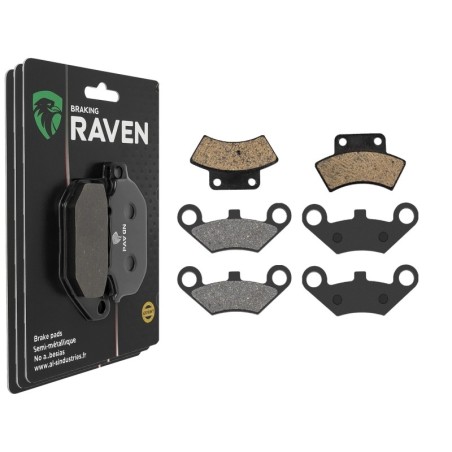 3 Kit plaquettes frein Quadzilla CUV 500 Side x Side Av G, Av D et Ar 216-284X2 - EBC FA232 et FA453 - Raven 104-217