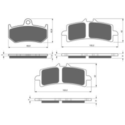 3 Kit plaquettes frein Mv-agusta F4 998 R RR Corsa Corta Av G, Av D et Ar 235-258X2 - EBC FA320 et FA447HH - Raven 104-220