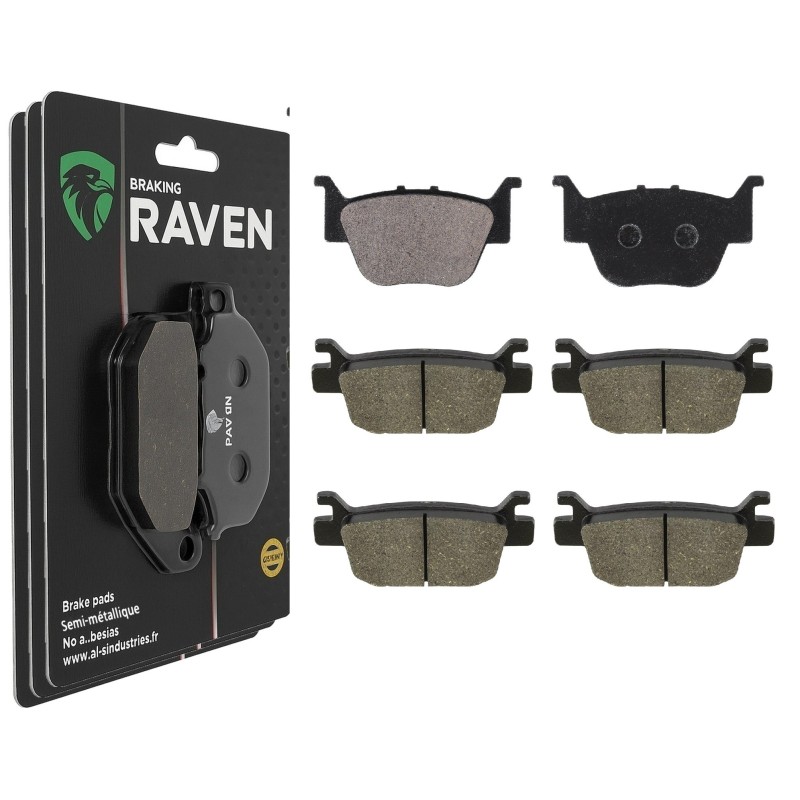 3 Kit plaquettes frein Honda TRX 680 Rincon  Av G, Av D et Ar 243-240X2 - EBC FA373 et FA410 - Raven 104-221