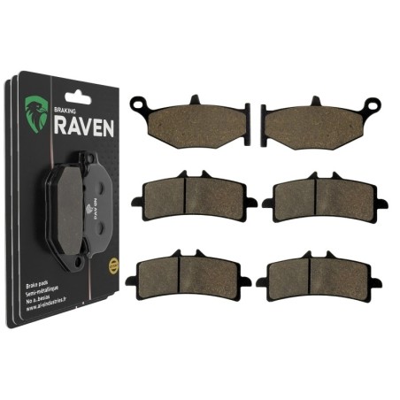 3 Kit plaquettes frein Suzuki GSX 1300 RR Hayabusa  Av G, Av D et Ar 241-258X2 - EBC FA419 et FA447HH - Raven 104-222