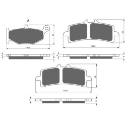 3 Kit plaquettes frein Suzuki GSX 1300 RR Hayabusa  Av G, Av D et Ar 241-258X2 - EBC FA419 et FA447HH - Raven 104-222