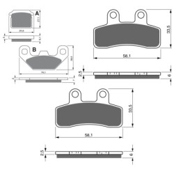 3 Kit plaquettes frein Quadzilla WK 140  Av G, Av D et Ar 320-250X2 - EBC FA654 et FA448 - Raven 104-223