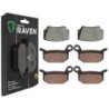 3 Kit plaquettes frein Ktm XC 450  Av G, Av D et Ar 260-261X2 - EBC FA463R et FA462TT - Raven 104-224