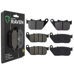 3 Kit plaquettes frein Harley-davidson Sportster 883 Roadster XL883R Av G, Av D et Ar 274-272X2 - EBC FA387 et FA381 - Raven 104