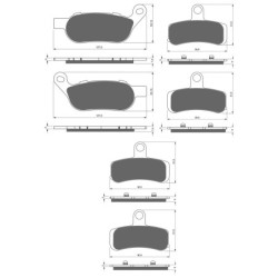 3 Kit plaquettes frein Harley-davidson Dyna Wide Glide FXDWG Av G, Av D et Ar 273-275X2 - EBC FA458HH et FA457HH - Raven 104-226