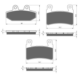 3 Kit plaquettes frein Harley-davidson Softail Low Rider El Diablo FXRST Av G, Av D et Ar 395-279X2 - EBC FA747 et FA296HH - Rav