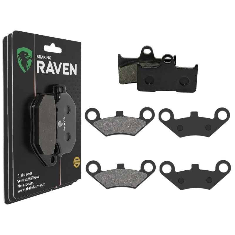 3 Kit plaquettes frein Cf-moto C-Force 800 CF 2 Av G, Av D et Ar 281-284X2 - EBC FA344 et FA453 - Raven 104-229
