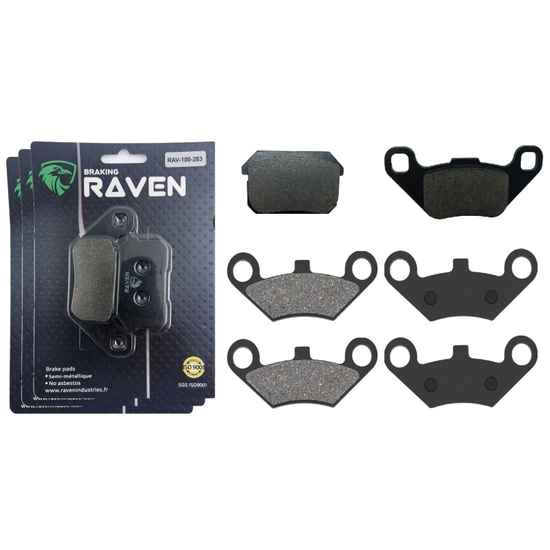 3 Kit plaquettes frein Quadzilla CVT 320 e Av G, Av D et Ar 283-284X2 - EBC FA431 et FA453 - Raven 104-230