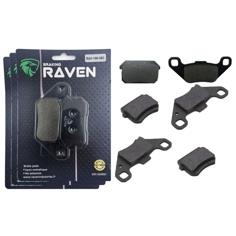 3 Kit plaquettes frein Adly Interceptor 300  Av G, Av D et Ar 283-288X2 - EBC FA431 et FA416 - Raven 104-231