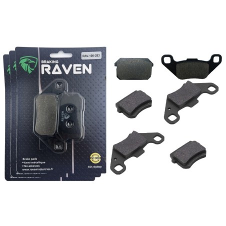 3 Kit plaquettes frein Adly Interceptor 300  Av G, Av D et Ar 283-288X2 - EBC FA431 et FA416 - Raven 104-231