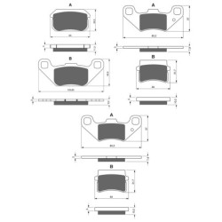 3 Kit plaquettes frein Adly Interceptor 300  Av G, Av D et Ar 283-288X2 - EBC FA431 et FA416 - Raven 104-231