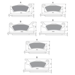 3 Kit plaquettes frein Can-am Outlander 650 4x4 & Max Av G, Av D et Ar 309-310-310 - EBC FA618 et FA617 - Raven 104-232