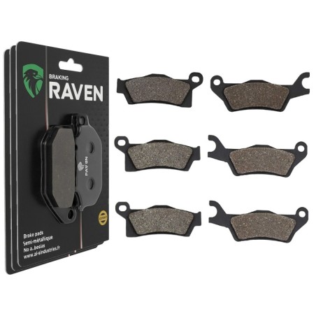 3 Kit plaquettes frein Can-am Renegade 500 STD Av G, Av D et Ar 309-310-310 - EBC FA618 et FA617 - Raven 104-232