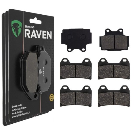 3 Kit plaquettes frein Yamaha Fazer 400  Av G, Av D et Ar Nc -  - Raven 104-235