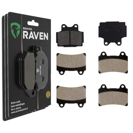 3 Kit plaquettes frein Yamaha FZR 400  Av G, Av D et Ar Nc -  - Raven 104-237
