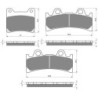 3 Kit plaquettes frein Yamaha YZF 750R  Av G, Av D et Ar 015-054X2 -  - Raven 104-239
