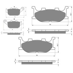 3 Kit plaquettes frein Yamaha XJ6 600S Diversion  Av G, Av D et Ar Nc -  - Raven 104-246