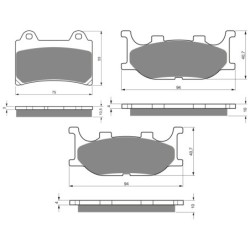 3 Kit plaquettes frein Yamaha XV 1600 Road Star  Av G, Av D et Ar Nc -  - Raven 104-247