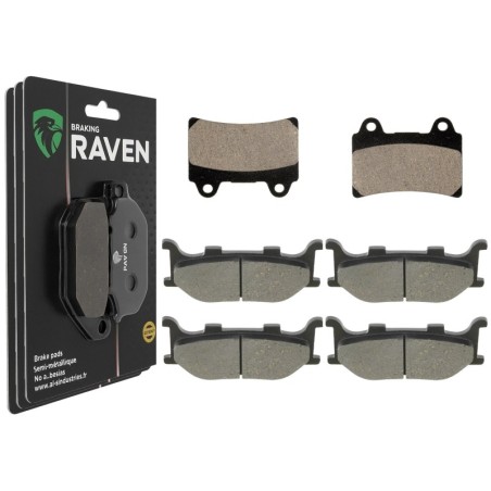 3 Kit plaquettes frein Yamaha XVZ 1300 Royal Star  Av G, Av D et Ar Nc -  - Raven 104-247