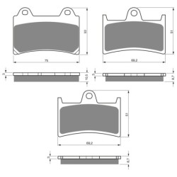 3 Kit plaquettes frein Yamaha XV 1700 Road Star Midnight  Av G, Av D et Ar Nc -  - Raven 104-249