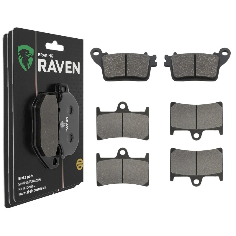 3 Kit plaquettes frein Yamaha YZF-R6 600  Av G, Av D et Ar Nc -  - Raven 104-252