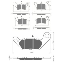 3 Kit plaquettes frein Yamaha Tricity 125  Av G, Av D et Ar Nc -  - Raven 104-255
