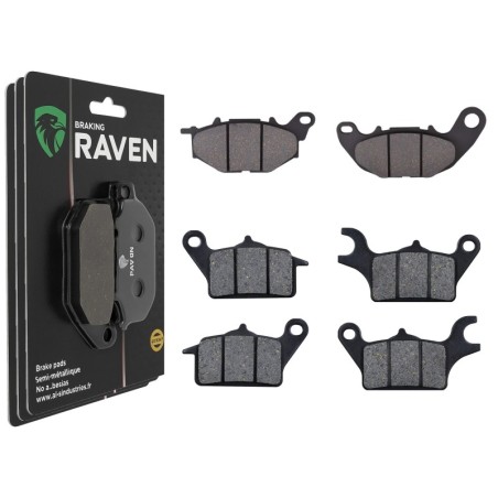 3 Kit plaquettes frein Yamaha Tricity 300  Av G, Av D et Ar Nc -  - Raven 104-256