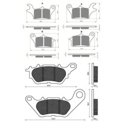 3 Kit plaquettes frein Yamaha Tricity 300  Av G, Av D et Ar Nc -  - Raven 104-256